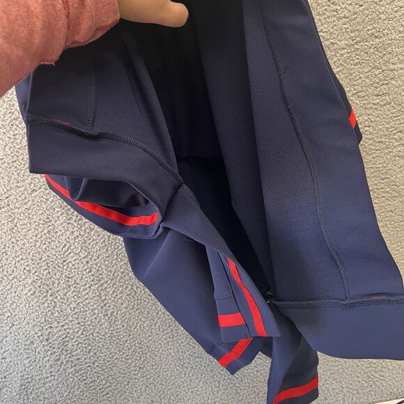 Boston Proper Womens Poncho Batwing Sleeves Tunic Blouse Navy Blue red M Medium - Picture 7 of 11